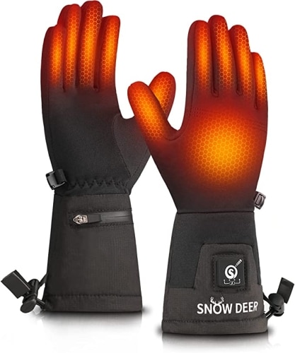 Product photo of black Snow Deer Thin Heated Glove Liners.