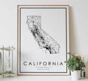 California Map Print Gift