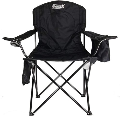 Black Coleman camping chair.