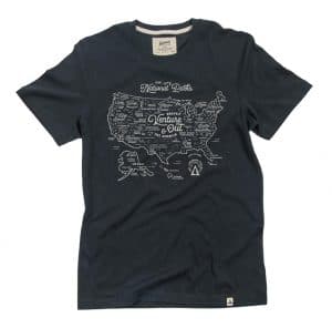 National Parks Map T-Shirt Gift