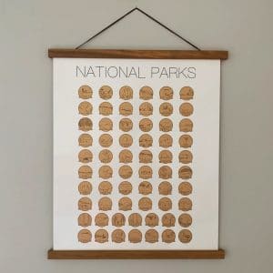 National Parks Poster Scratch Off Map Gift