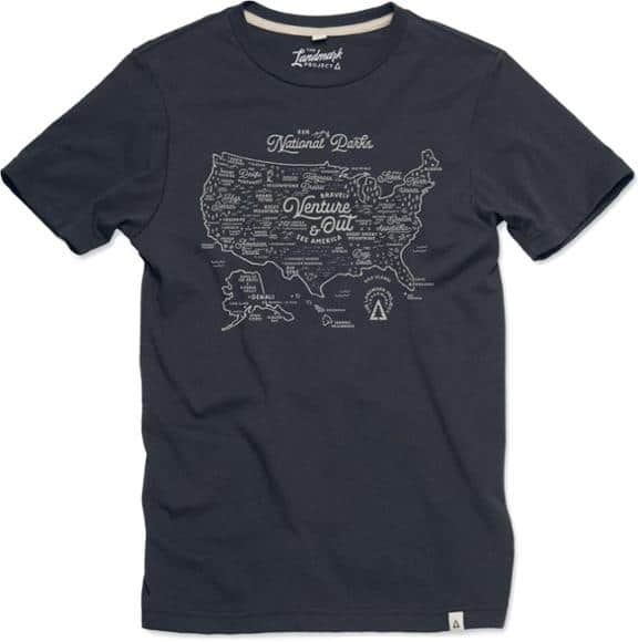 The Landmark Project National Parks Map T-Shirt.