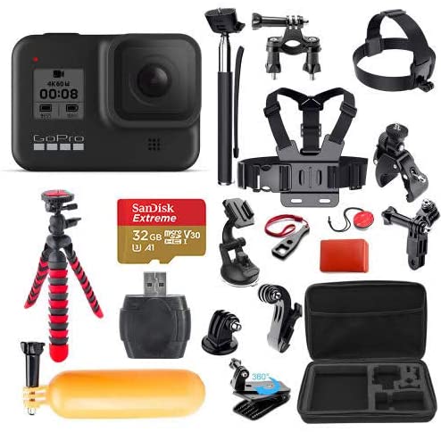 GoPro Hero 8 (Black) Action Camera + 32GB Extreme Micro-SD Card + 38 Piece Accessory Kit