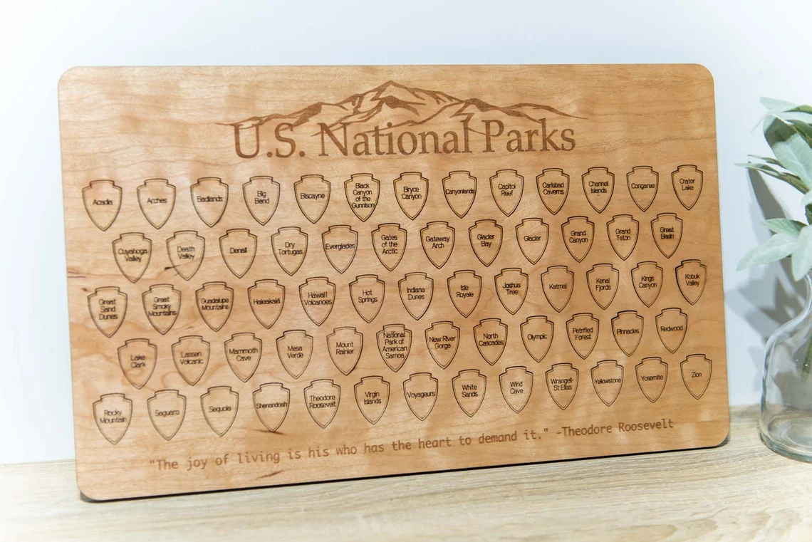 WhakeStudios National Parks Bucket List Board