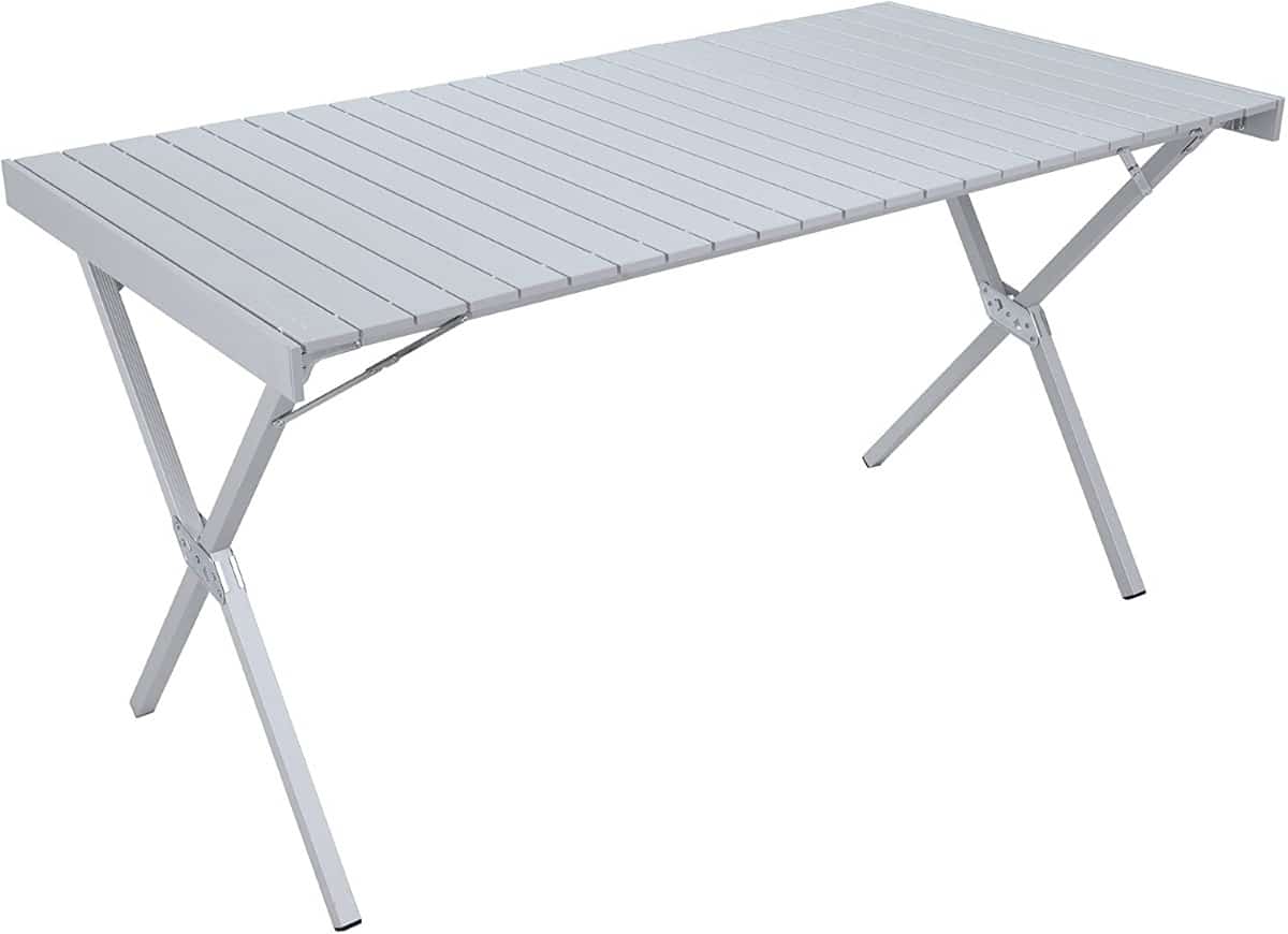 Eurotrail Lunel Folding Camping Table Adjustable Aluminium UV Resistant Picnic 