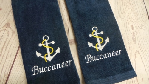 personalized anchor hand towels