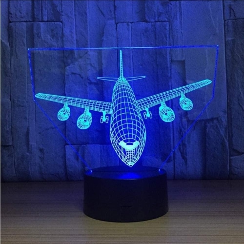3d airplane projection night light