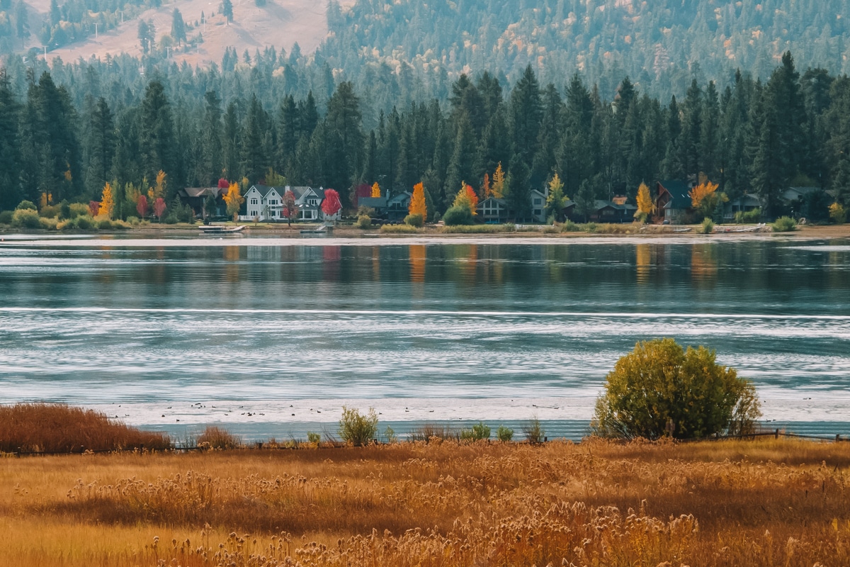 big bear lake in the fall