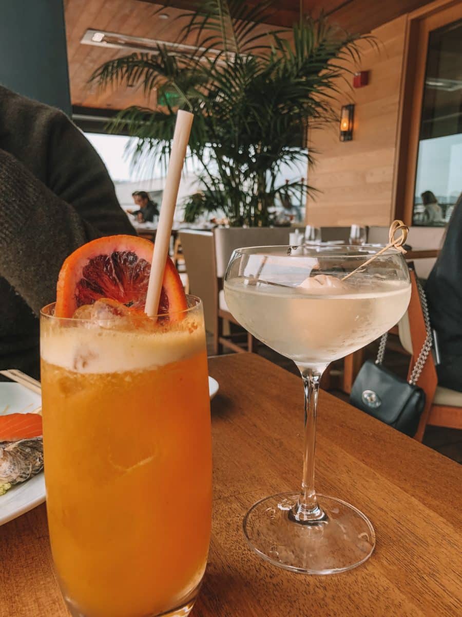 Picture of a Sunday brunch drink at a restaurant