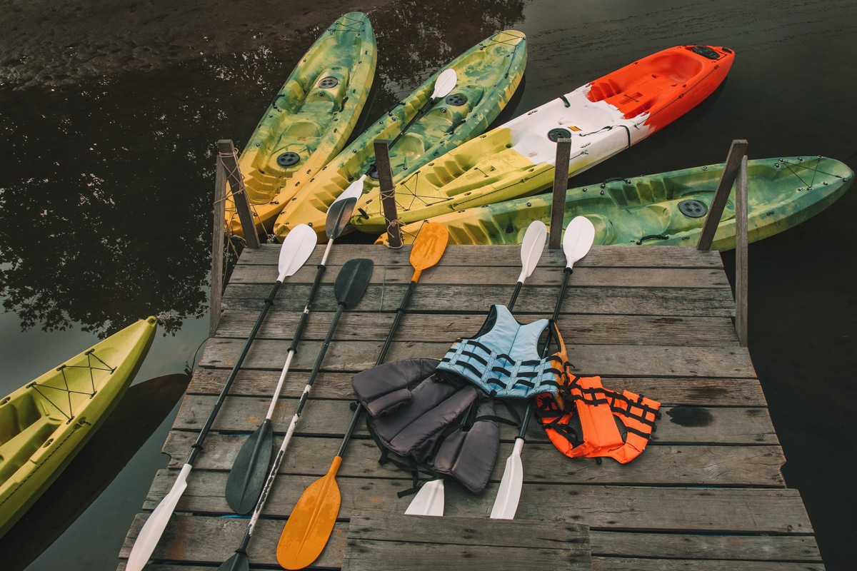 Picture of various kayak accessories