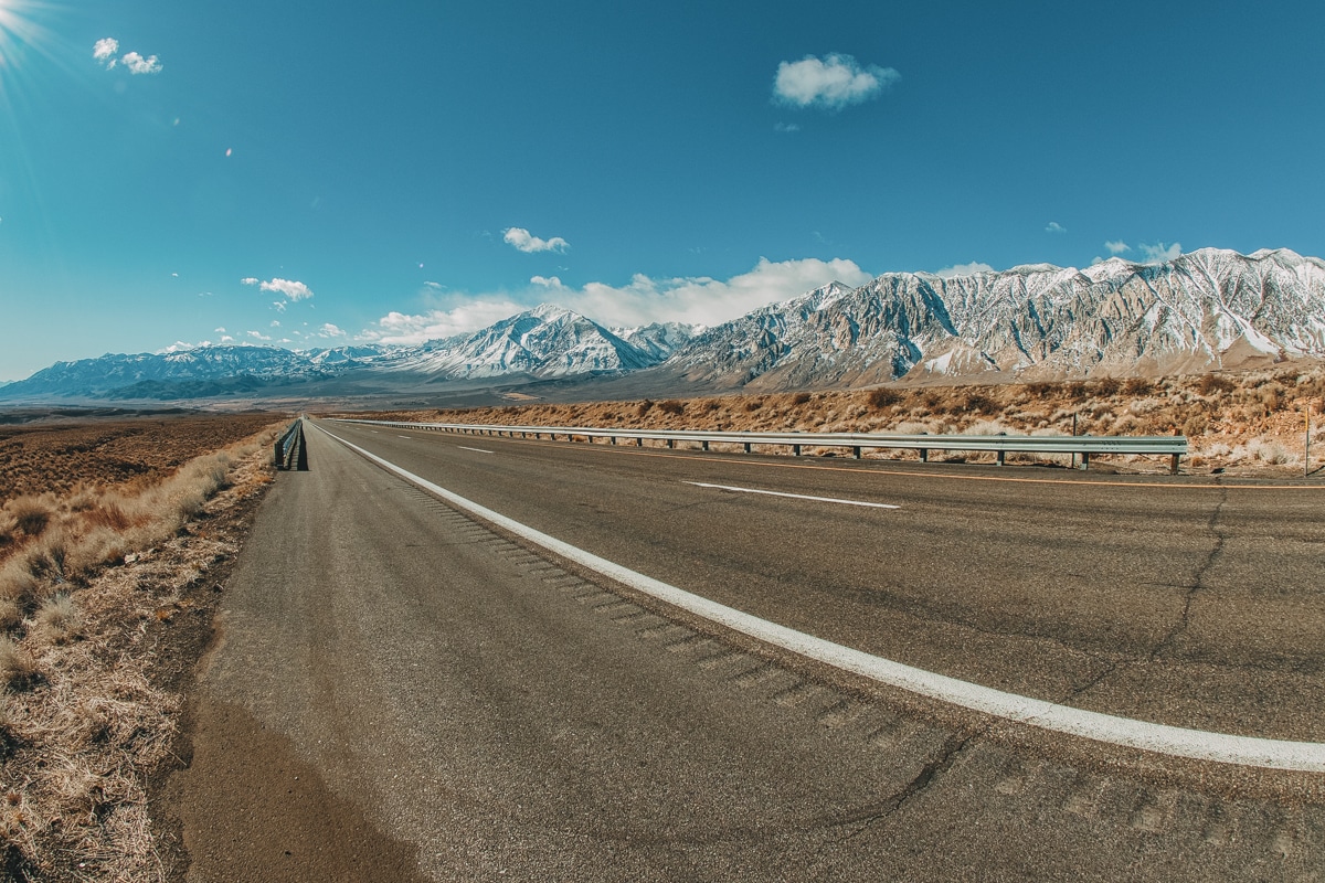 A scenic view along Highway 395 in California
