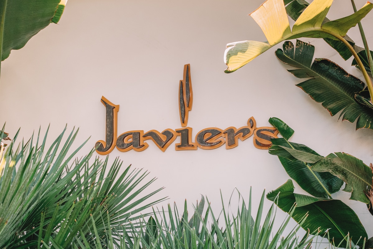 The store sign of the famous Mexican restaurant Javier's Restaurant