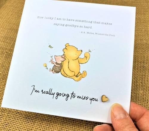 Winnie the Pooh farewell card.