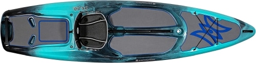 Product photo of the Perception Hi Life 11 in blue and black, the best lake kayak.
